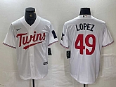 Men's Minnesota Twins #49 Pablo Lopez White Stitched MLB Cool Base Nike Jersey,baseball caps,new era cap wholesale,wholesale hats